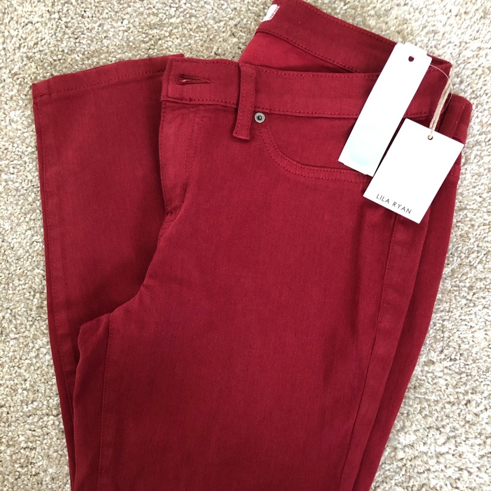 Lila Ryan Red skinny ankle pants
